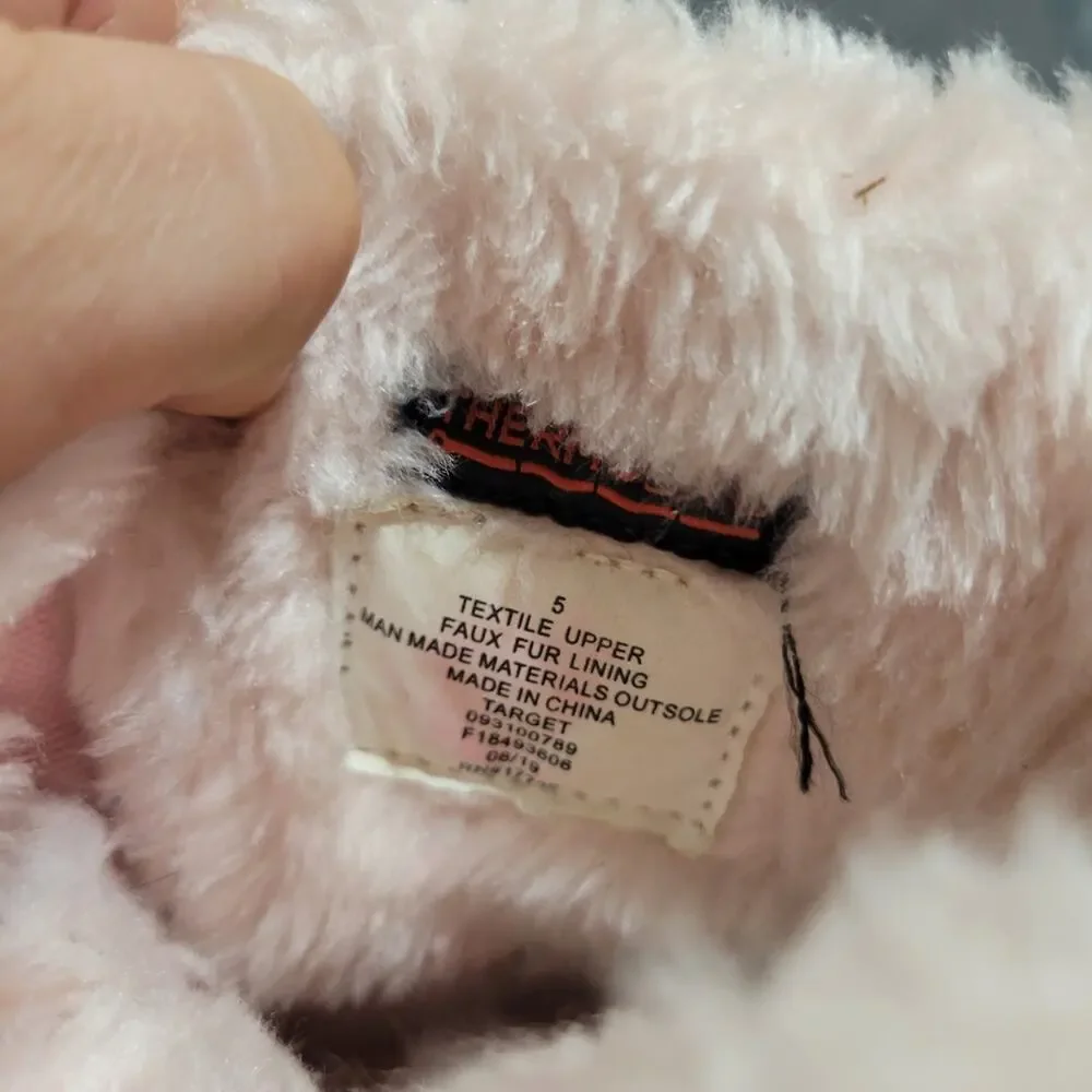 Cat & Jack Unicorn Snow Boots Little Girls 5 Faux‎ Fur Lined Pink Winter Shoes